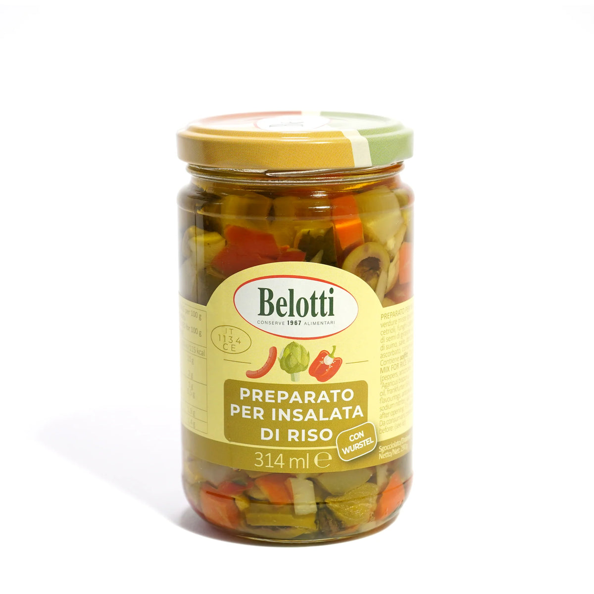 Marinuotų daržovių mišinys ryžių salotoms „Insalata di Riso“, 314ml