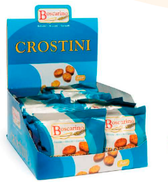 Duoniukai CROSTINI, klasikiniai su raudonėliu ir aitriosiomis paprikomis, 50g